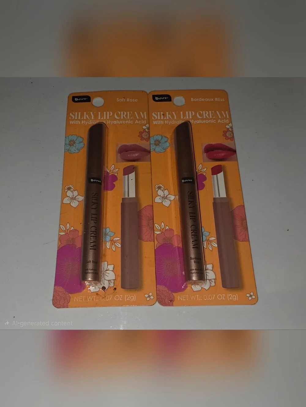 B Pure Silky Lip Cream - Soft Rose & Bordeaux Bliss (Pink Shades) BNIB